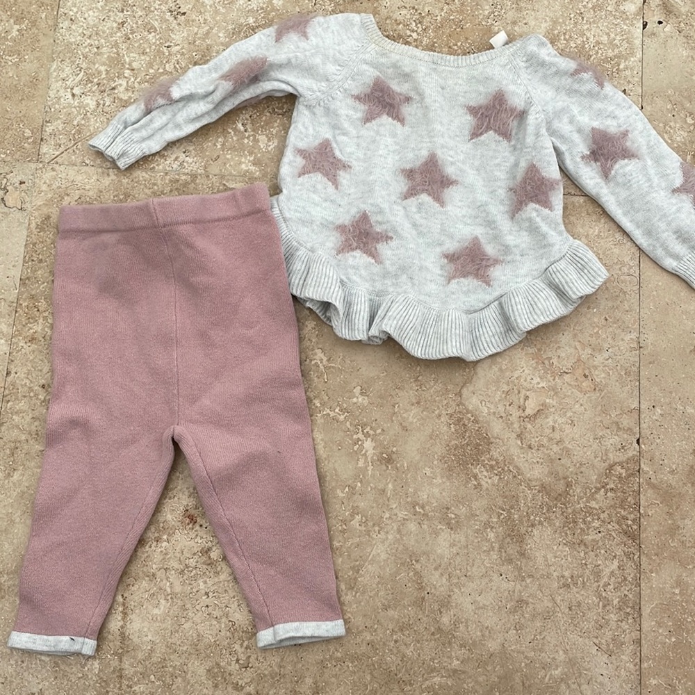 Miniclasix Star Print Sweater and Legging Set